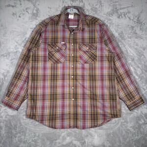 Vintage Carhartt Plaid Flannel Shirt XL Tall Heavy Cotton Workwear